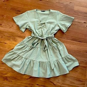 NWOT size large sage green shein mini dress